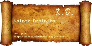 Kaincz Dominika névjegykártya